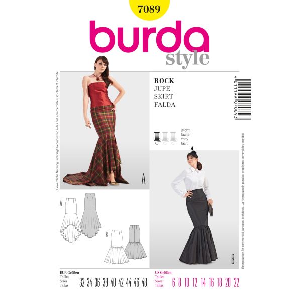 Patron Burda 7089 Jupe